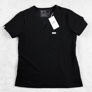 FIGS Black Catarina Scrub Top Size XXS